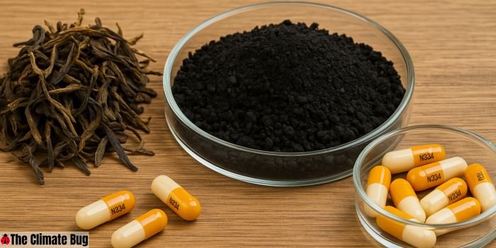 tea waste biochar with visible porous structure