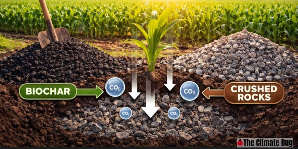 Biochar Carbon Sequestration: A Simple Solution Using Rock Weathering